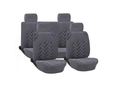 Чехлы на автомобильные сиденья жаккард 10 предметов темно-серые