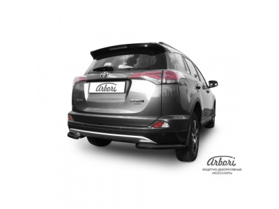 Защита заднего бампера "уголки" Arbori d57 черные TOYOTA RAV-4 2015- от ARBORI Защита заднего бампера "уголки" Arbori d57 черные TOYOTA RAV-4 2015-