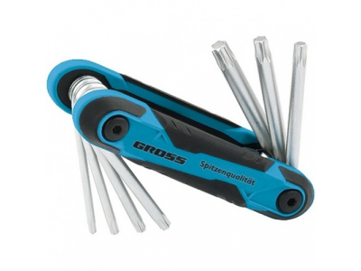 Набор ключей имбусовых универсальный, PH,SL,HEX, CrV, складные, 8 шт.//Gross