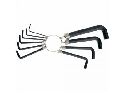 Набор ключей имбусовых HEX, 1,5–10 мм, CrV, 10шт.,оксидированные, на кольце// SPARTA